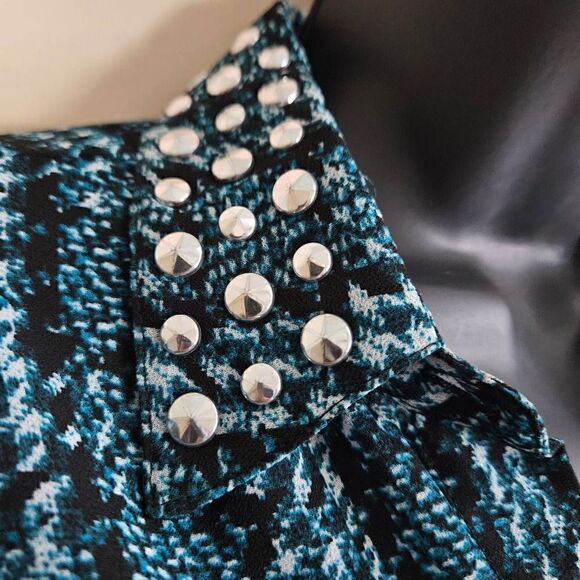 Michael Kors Sheer Embellished Button Down Shirt - Picture 3 of 7